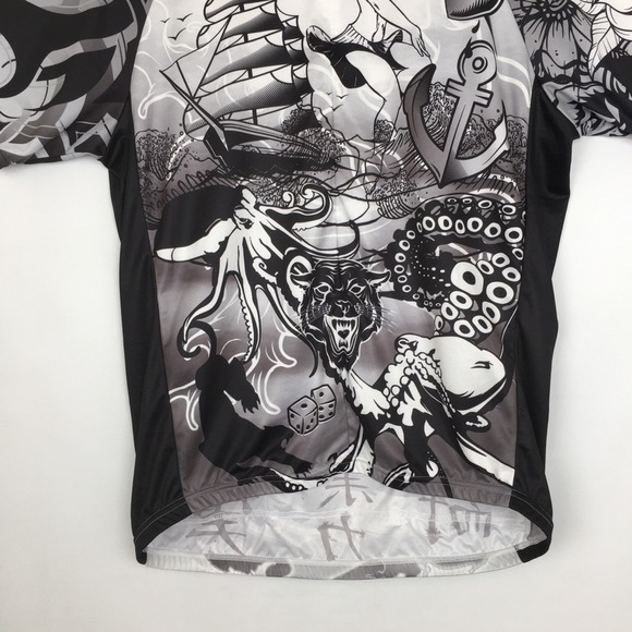 Primal Men’s 3/4 Zip Cycling Jersey Athletic Shirt Sz XL Tattoo Style Graphics - Picture 3 of 16